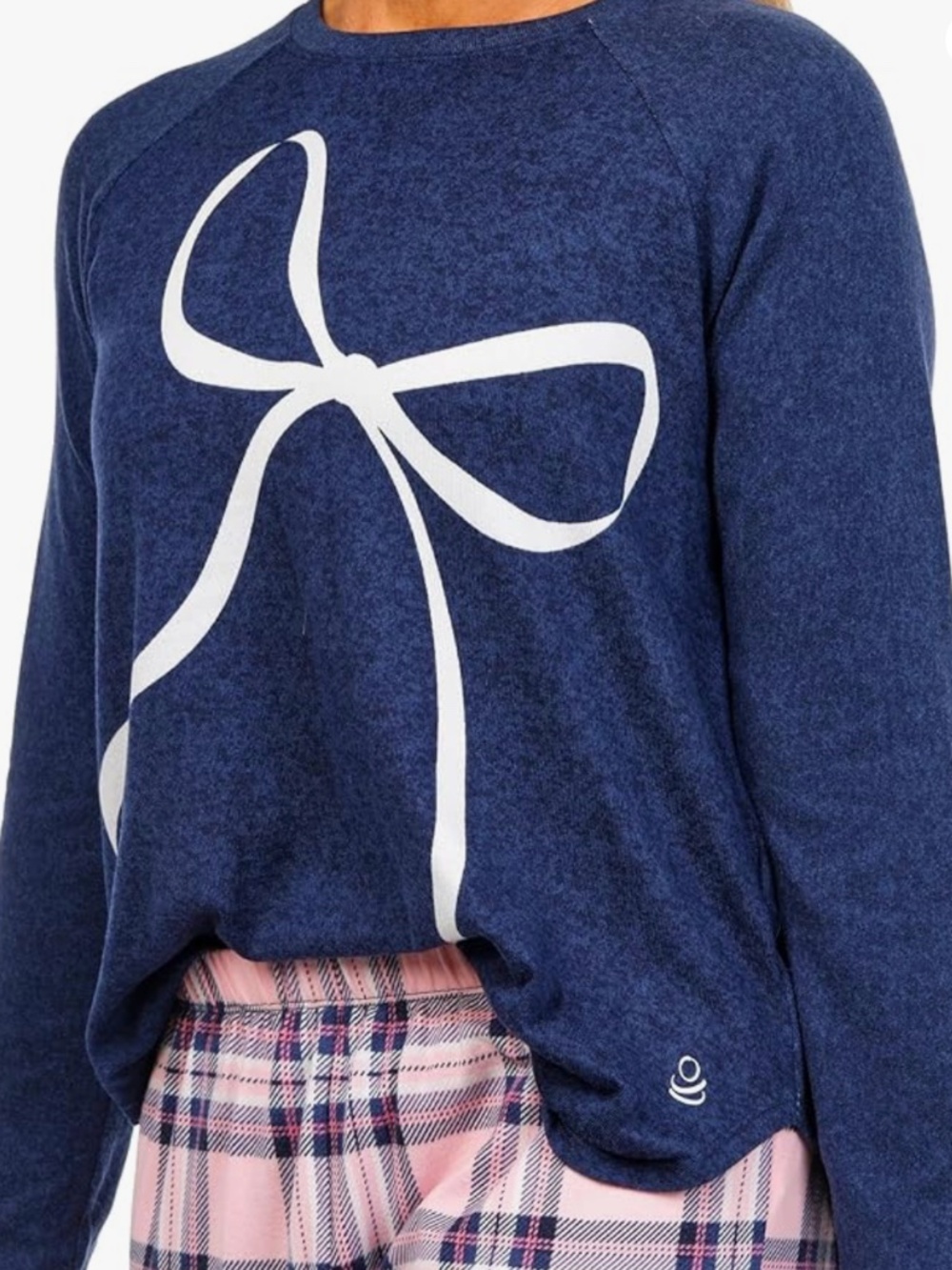 Long Sleeve Knit Pajama Top in Brushed Sweater Fabric
